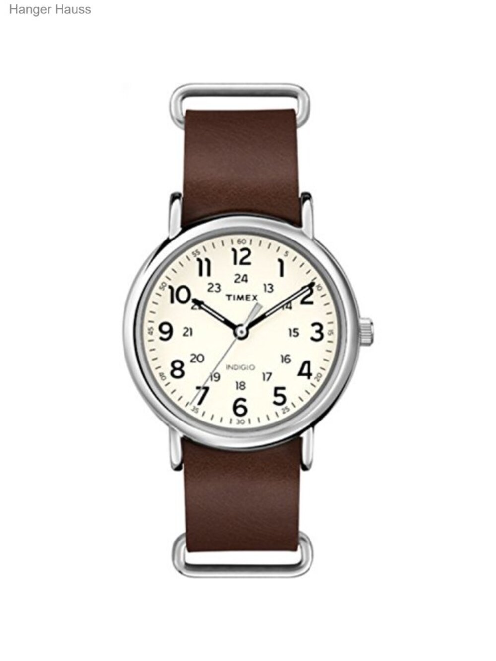 Classic Vintage Brass Case Watch Genuine Leather Strap Indiglo Light Up Water